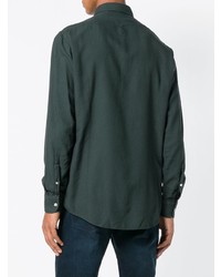 Мужская темно-зеленая рубашка с длинным рукавом от Massimo Alba