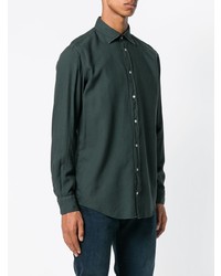 Мужская темно-зеленая рубашка с длинным рукавом от Massimo Alba