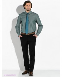 Мужская темно-зеленая рубашка с длинным рукавом от Greg Horman