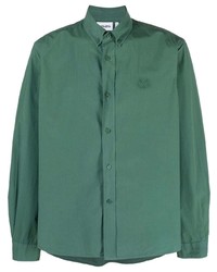 Мужская темно-зеленая рубашка с длинным рукавом от Kenzo