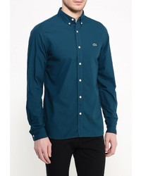 Мужская темно-зеленая рубашка с длинным рукавом от Lacoste