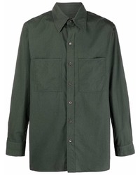 Мужская темно-зеленая рубашка с длинным рукавом от Lemaire