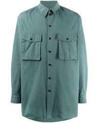 Мужская темно-зеленая рубашка с длинным рукавом от Lemaire