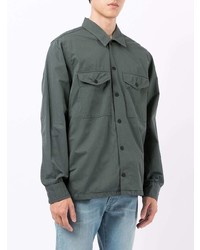 Мужская темно-зеленая рубашка с длинным рукавом от BOSS