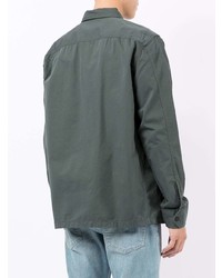 Мужская темно-зеленая рубашка с длинным рукавом от BOSS