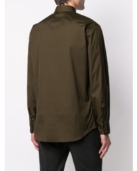 Мужская темно-зеленая рубашка с длинным рукавом от DSQUARED2