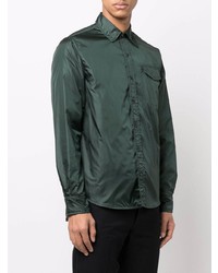 Мужская темно-зеленая рубашка с длинным рукавом от Aspesi