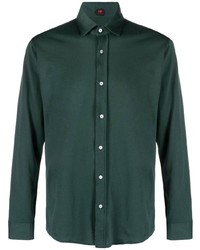 Мужская темно-зеленая рубашка с длинным рукавом от Mp Massimo Piombo