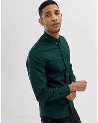 Мужская темно-зеленая рубашка с длинным рукавом от ONLY & SONS
