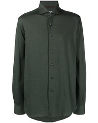 Мужская темно-зеленая рубашка с длинным рукавом от Orian