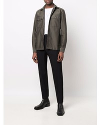 Мужская темно-зеленая рубашка с длинным рукавом от Tom Ford