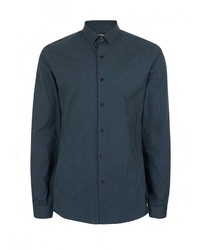 Мужская темно-зеленая рубашка с длинным рукавом от Topman