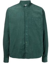 Мужская темно-зеленая рубашка с длинным рукавом от YMC