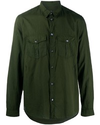 Мужская темно-зеленая рубашка с длинным рукавом от Zadig & Voltaire