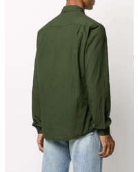 Мужская темно-зеленая рубашка с длинным рукавом от Zadig & Voltaire
