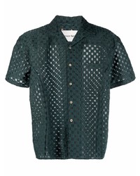 Мужская темно-зеленая рубашка с коротким рукавом в клетку от Andersson Bell