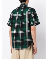 Мужская темно-зеленая рубашка с коротким рукавом в шотландскую клетку от Chocoolate