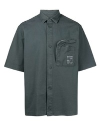 Мужская темно-зеленая рубашка с коротким рукавом от Armani Exchange