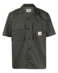 Мужская темно-зеленая рубашка с коротким рукавом от Carhartt WIP