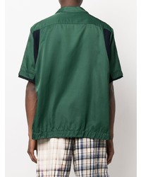 Мужская темно-зеленая рубашка с коротким рукавом от Sacai