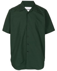 Мужская темно-зеленая рубашка с коротким рукавом от Jil Sander
