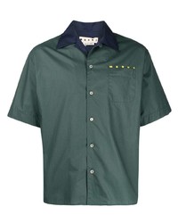 Мужская темно-зеленая рубашка с коротким рукавом от Marni