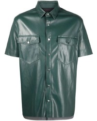 Мужская темно-зеленая рубашка с коротким рукавом от Nanushka