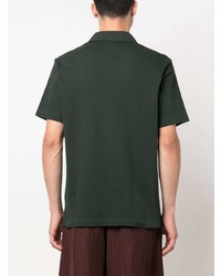 Мужская темно-зеленая рубашка с коротким рукавом от Sunspel