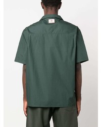 Мужская темно-зеленая рубашка с коротким рукавом от Drôle De Monsieur