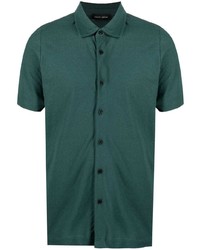 Мужская темно-зеленая рубашка с коротким рукавом от Roberto Collina