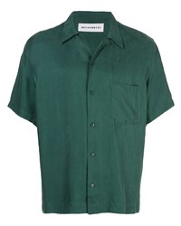 Мужская темно-зеленая рубашка с коротким рукавом от Rochambeau