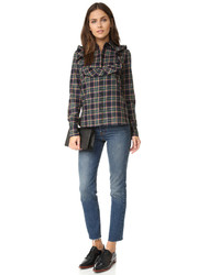 Женская темно-зеленая рубашка от MAISON KITSUNE