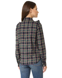 Женская темно-зеленая рубашка от MAISON KITSUNE