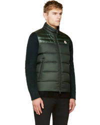 Мужская темно-зеленая стеганая куртка без рукавов от Moncler