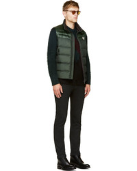 Мужская темно-зеленая стеганая куртка без рукавов от Moncler