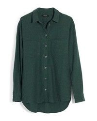 Темно-зеленая фланелевая классическая рубашка