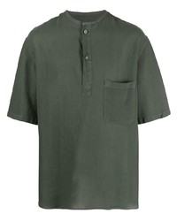 Мужская темно-зеленая футболка на пуговицах от Costumein