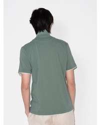 Мужская темно-зеленая футболка на пуговицах от Eleventy