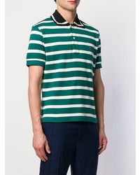 Мужская темно-зеленая футболка-поло в горизонтальную полоску от Vivienne Westwood