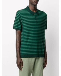 Мужская темно-зеленая футболка-поло в горизонтальную полоску от Joseph