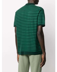 Мужская темно-зеленая футболка-поло в горизонтальную полоску от Joseph
