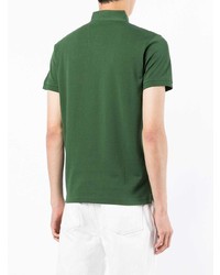 Мужская темно-зеленая футболка-поло с вышивкой от Shanghai Tang