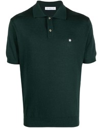 Мужская темно-зеленая футболка-поло с вышивкой от Manuel Ritz