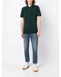 Мужская темно-зеленая футболка-поло с вышивкой от BOSS