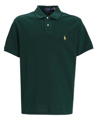 Мужская темно-зеленая футболка-поло с вышивкой от Polo Ralph Lauren