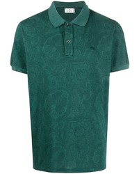 Мужская темно-зеленая футболка-поло с "огурцами" от Etro