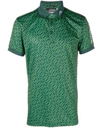 Мужская темно-зеленая футболка-поло с принтом от J. Lindeberg