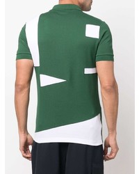 Мужская темно-зеленая футболка-поло с принтом от Lacoste