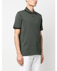 Мужская темно-зеленая футболка-поло с принтом от Moncler