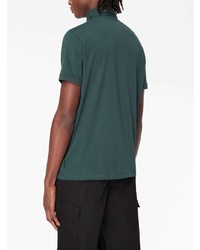 Мужская темно-зеленая футболка-поло с принтом от Armani Exchange